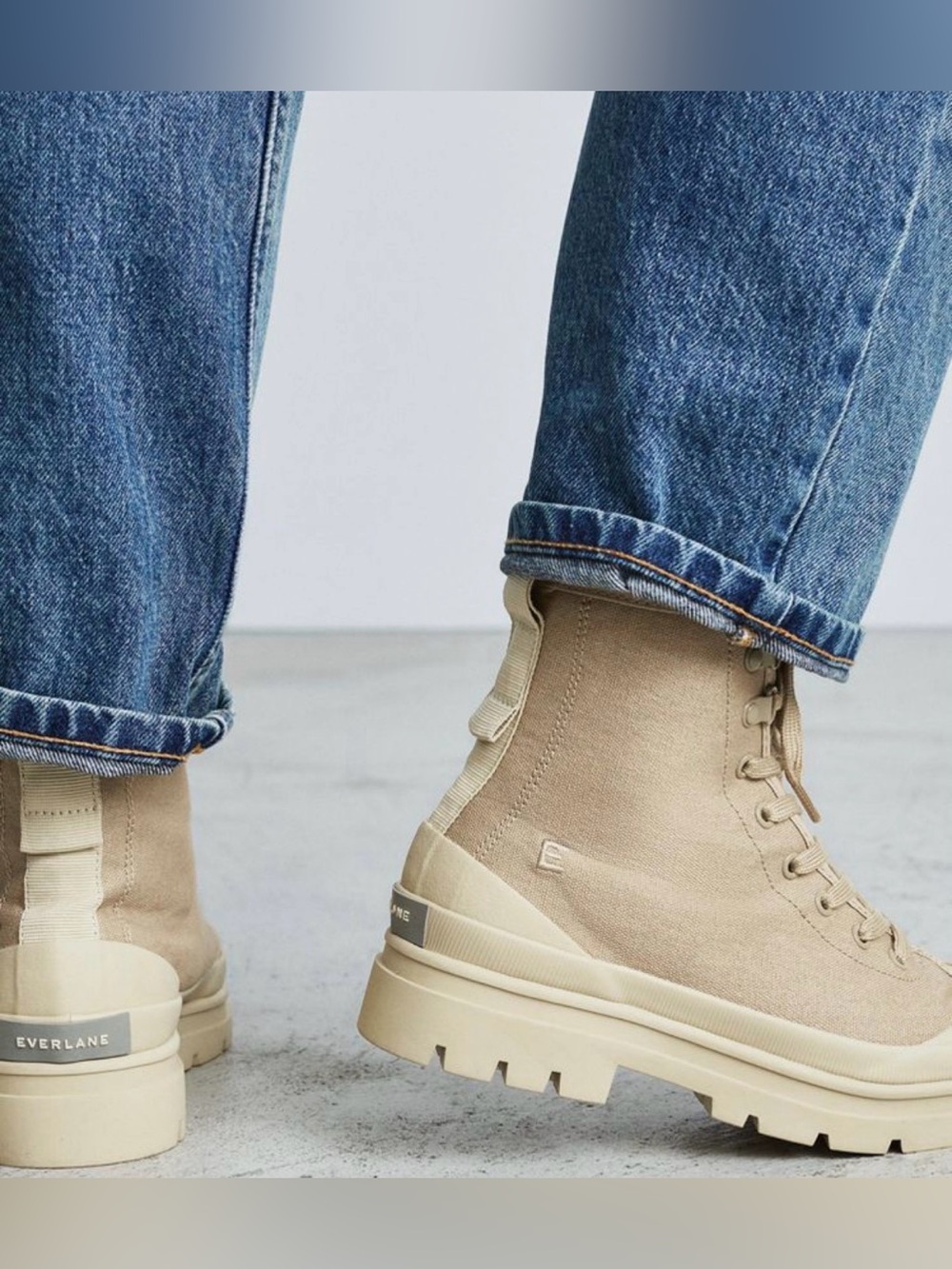 Everlane The Canvas Utility Lace Up Boot